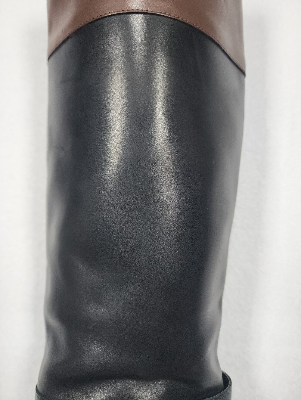 Lauren Ralph Lauren Black and Brown Leather Knee-High Riding Boots - Picture 4 of 16